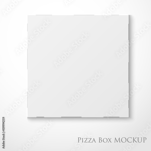Cardboard empty pizza box mock up package