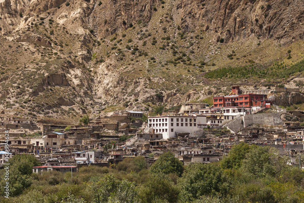 The monastery in Marpha village on the Annapurna area.