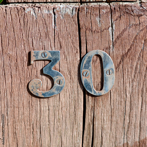 House Number 30 sign