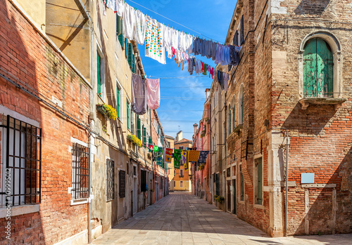 Old colorful houses and small street in venice. © Rostislav Glinsky
