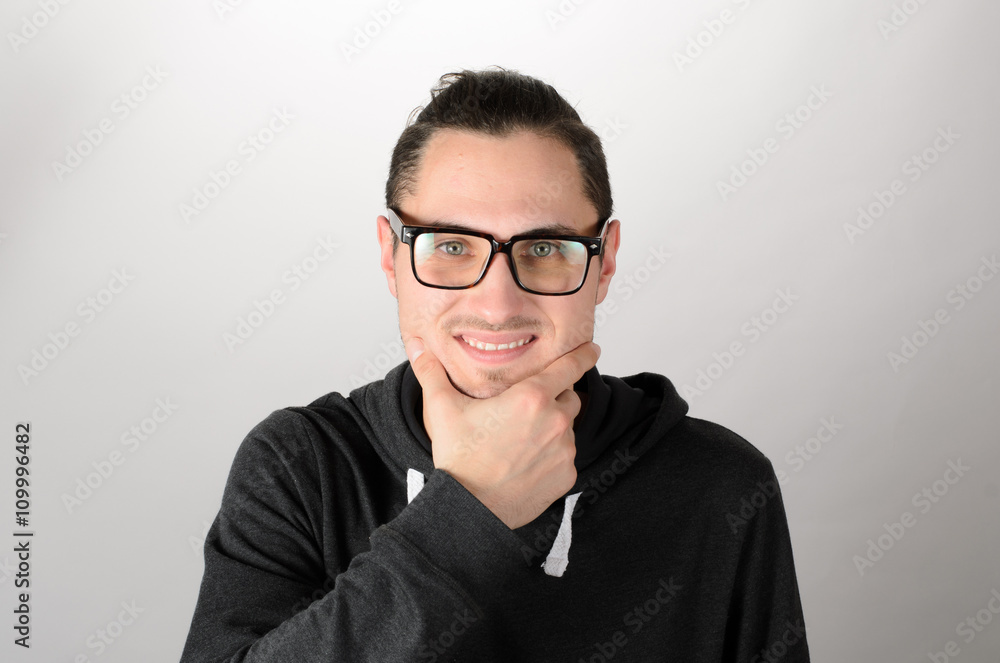Portrait of cheerful man with glasses