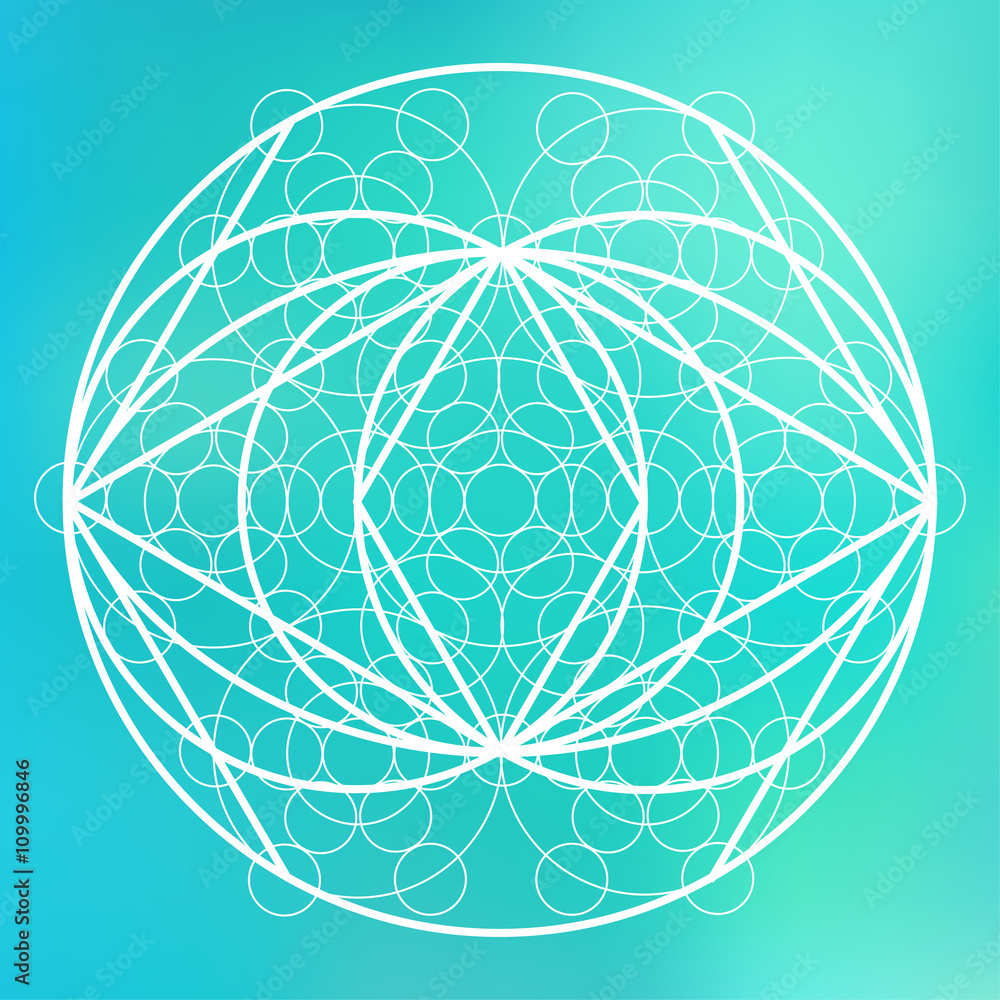 Sacred geometry symbol on colorful mesh background. Alchemy, religion, philosophy, astrology and spirituality themes. Matter, space and time. Science in Universe Sacred geometry symbol on colorful mesh background. Alchemy, religion, philosophy, astrology and spirituality themes. Matter, space and time. Science in Universe