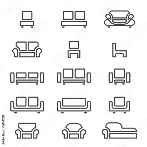  furniture icon set