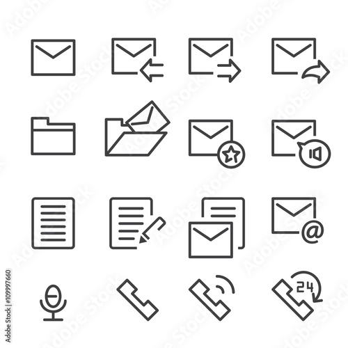 mail and call icon. line vector