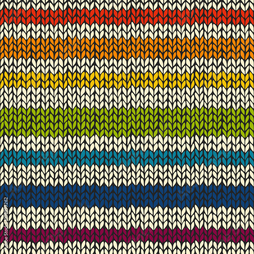 Seamless pattern with knitted stripes