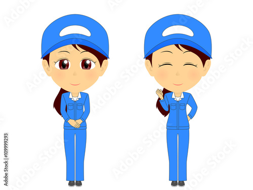 作業着女性　セット