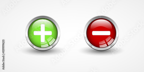 Web buttons with plus and minus