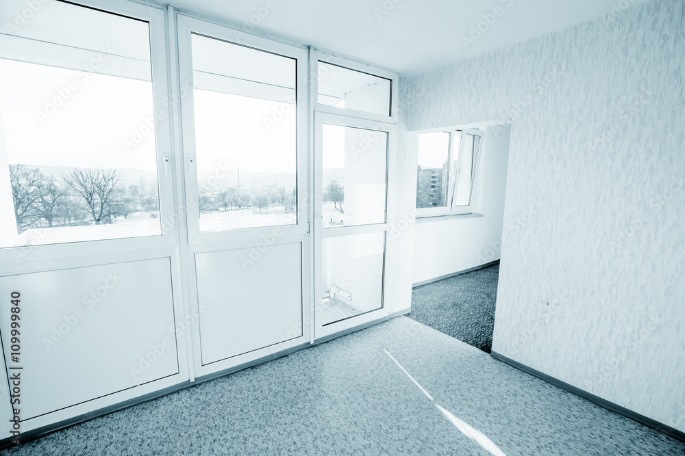 Fototapeta premium blue empty interior