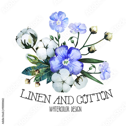 Watercolor linen and cotton