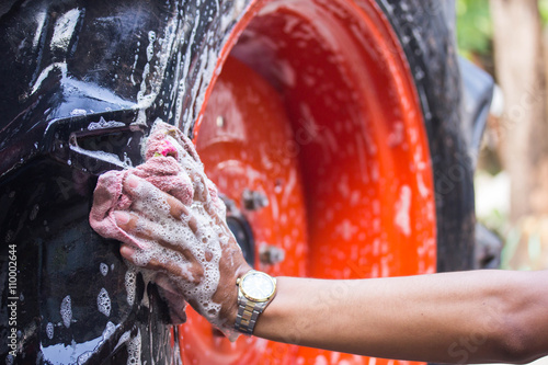 Wash a car