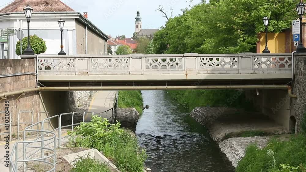 custom made wallpaper toronto digitallittle bridge over river Eger Hungary