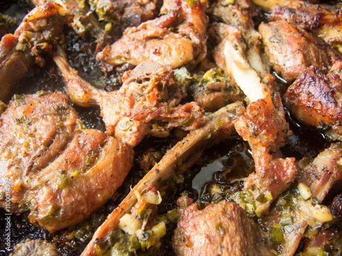 delicious marinated lamb ribs roasted, easter culinary tradition