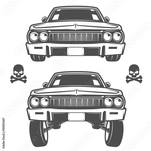 Set of lowrider cars,lowrider,lowrider machine,lowrider for emblems and design.
