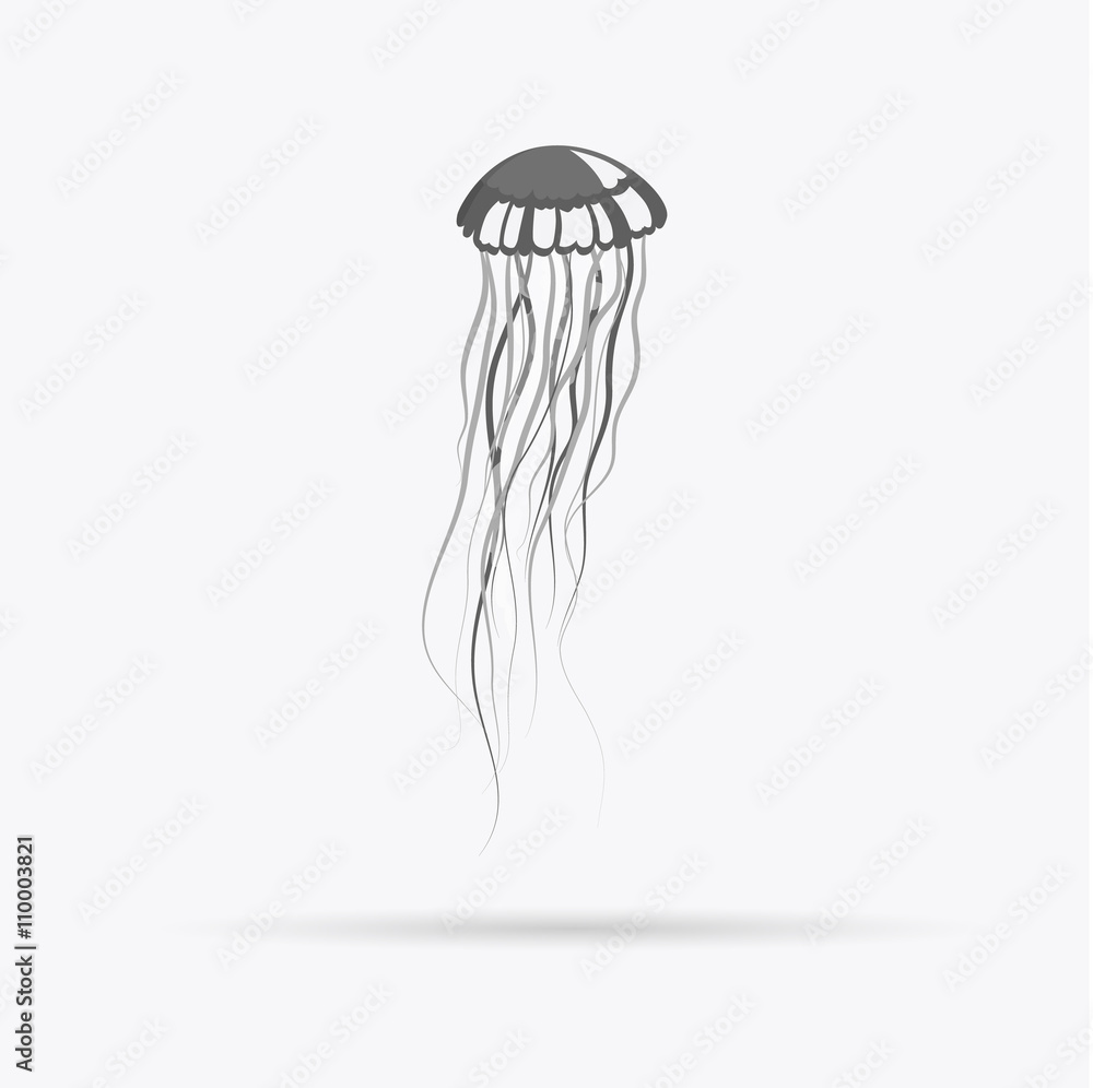 Monochrome Jellyfish Floating in Space Monochrome Jellyfish Floating in Space