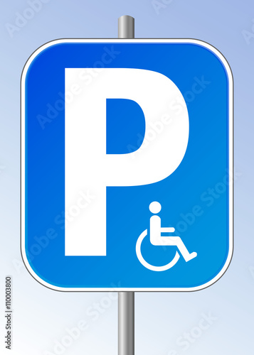 Parkplatzschild für Behinderte Personen