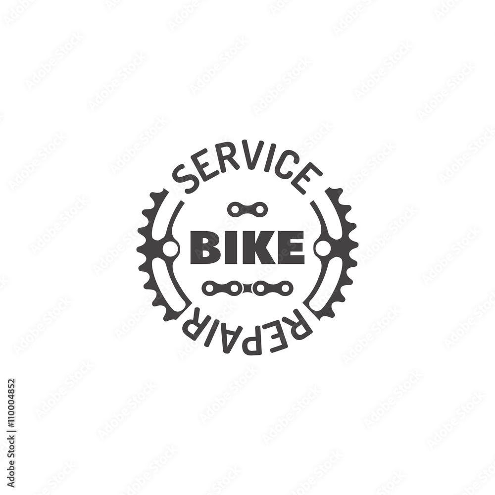 Sign, emblem for repair, service bicycle.