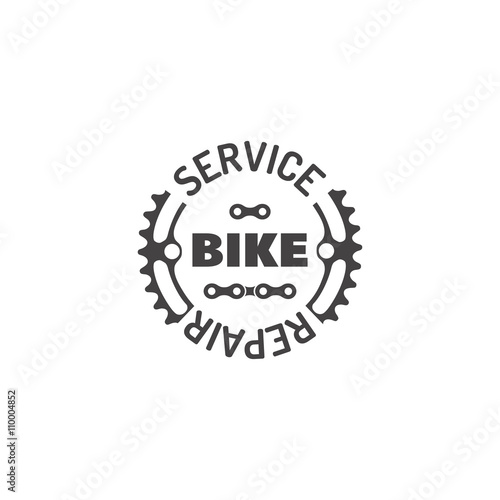 Sign, emblem for repair, service bicycle.