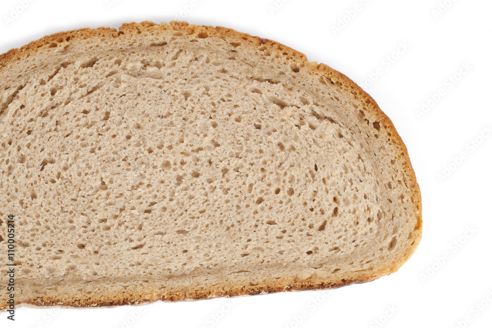 slice of bread on white