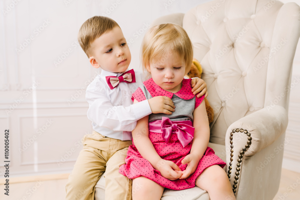Boy hugging girl Boy hugging girl