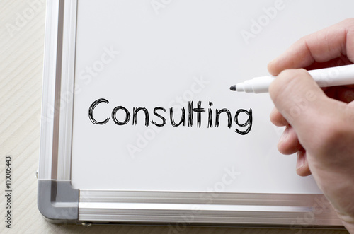 Consulting written on whiteboard