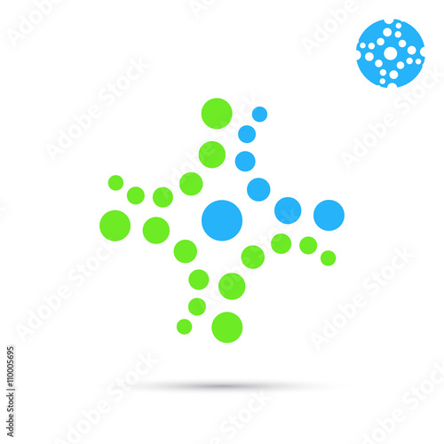 Dotted medical cross icon