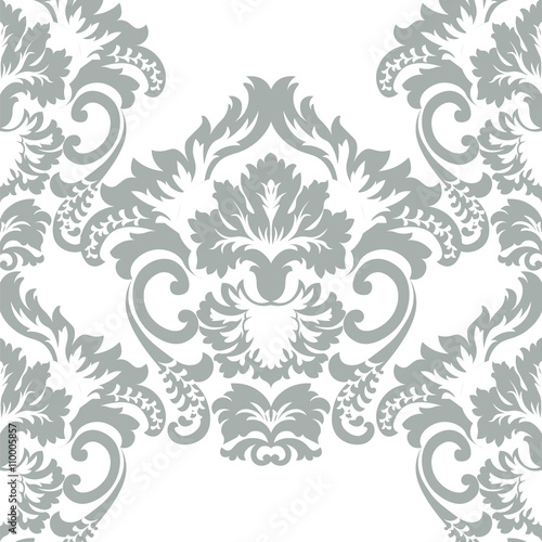 Wallpaper Mural PrintVintage Classic Rococo Floral ornament damask pattern. Elegant luxury texture for wallpapers, backgrounds and invitation cards. Green color. Vector Torontodigital.ca