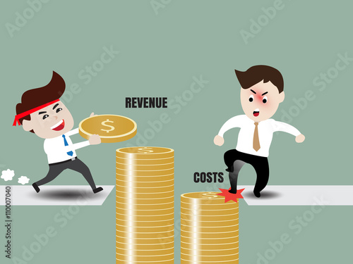 Revenue and Costs, Businessman accelerate business growth
