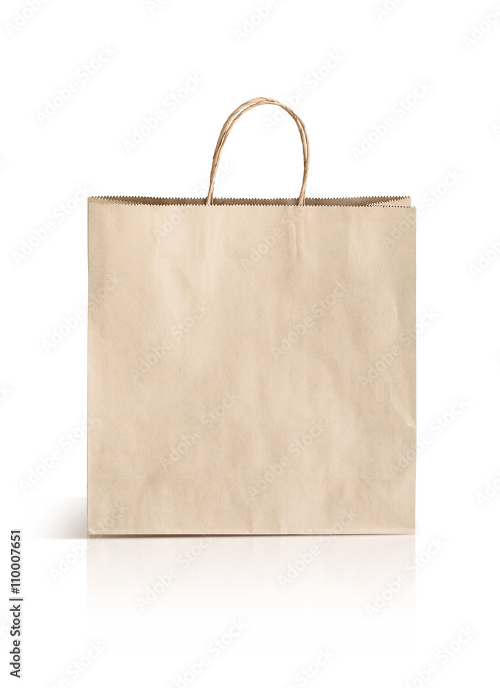 paper kraft shopping bag isolated on white background paper kraft shopping bag isolated on white background