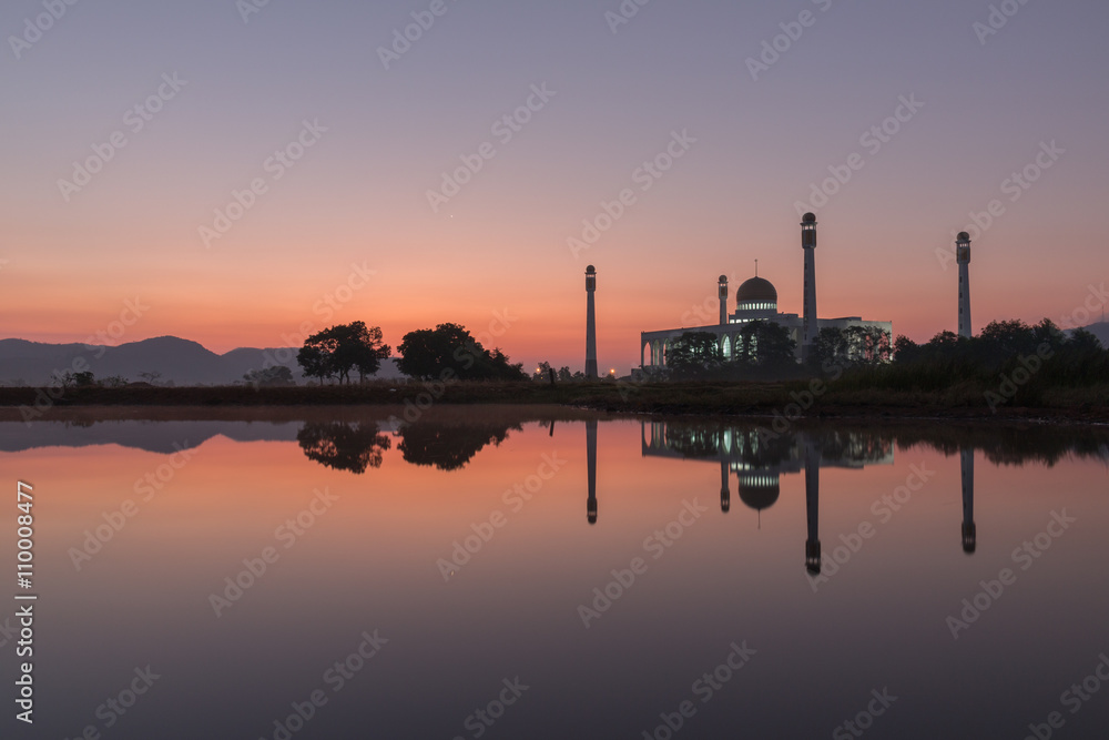 Sunrise over mosque in hatyai Sunrise over mosque in hatyai