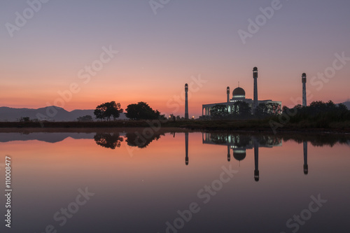 Sunrise over mosque in hatyai