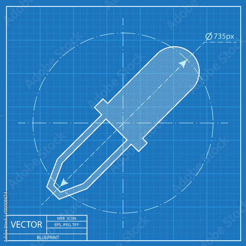 blueprint icon of pipette