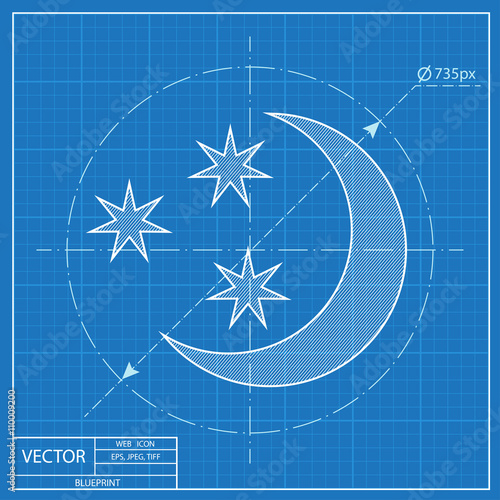 blueprint icon of starry night