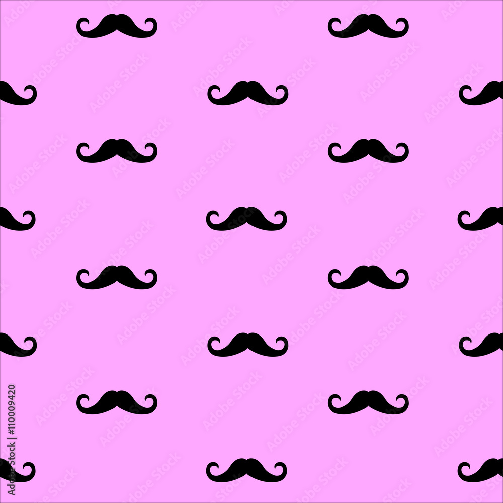 seamless pattern vector mustache pink color