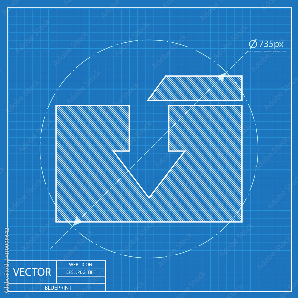 blueprint icon of folder