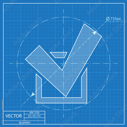 blueprint icon of check box