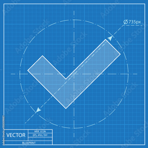 blueprint icon of check mark