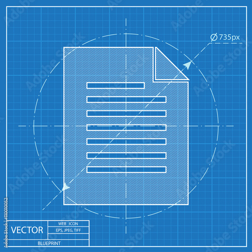 blueprint icon of document