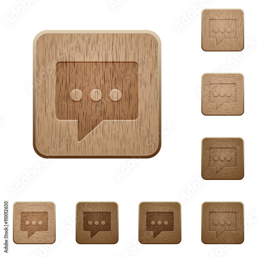 Working chat wooden buttons
