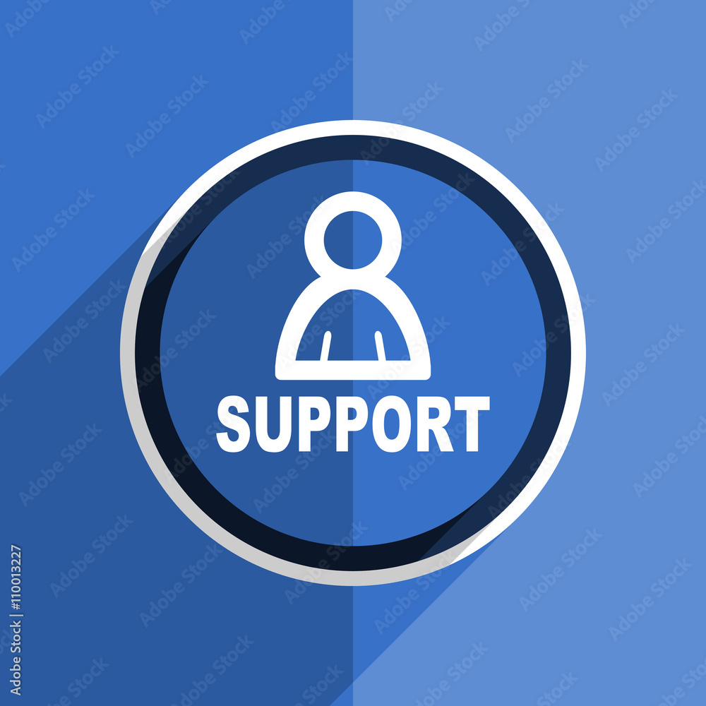 blue flat design support modern web icon blue flat design support modern web icon