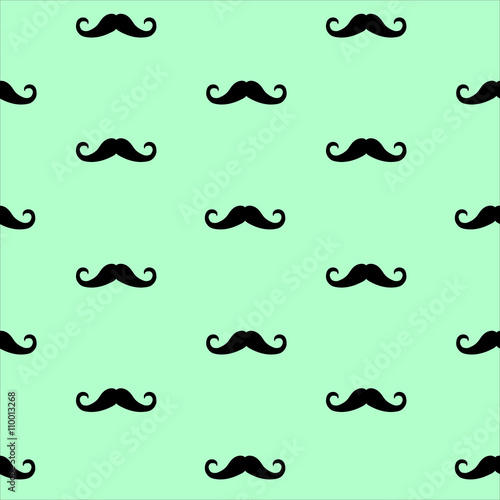 seamless pattern vector mustache mint color