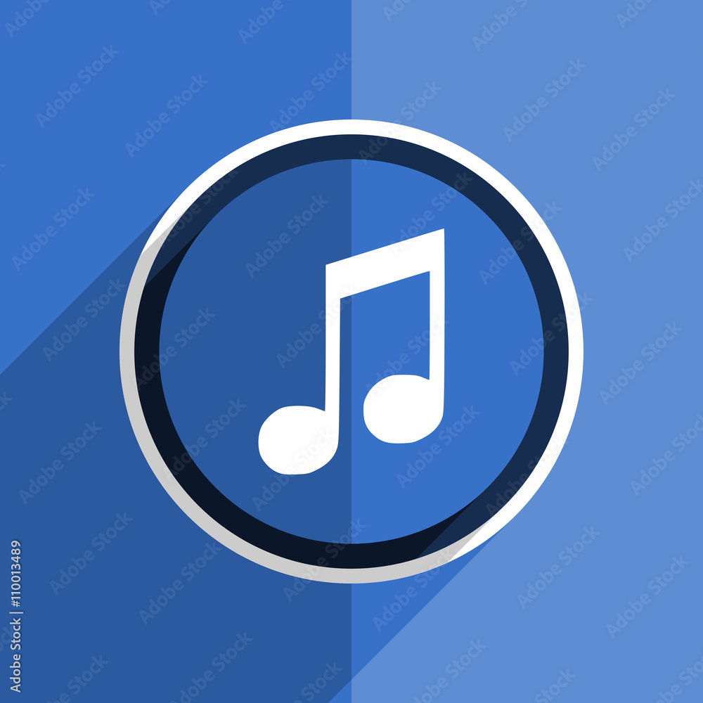 blue flat design music modern web icon blue flat design music modern web icon