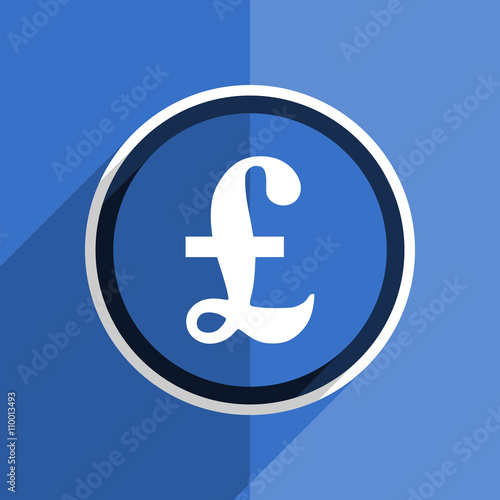 blue flat design pound modern web icon