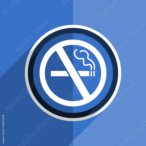 Free Download blue flat design no smoking modern web icon - GFXLoad