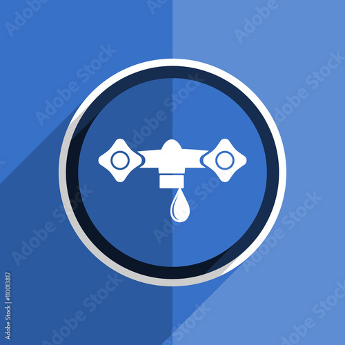 blue flat design water modern web icon