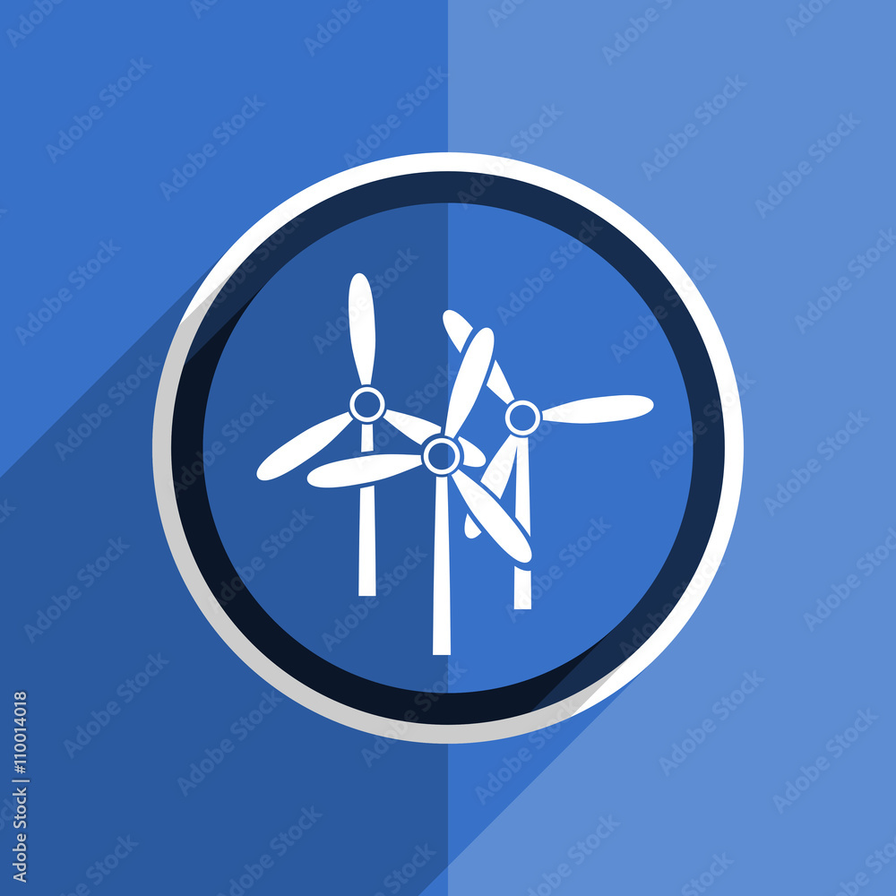 blue flat design windmill modern web icon blue flat design windmill modern web icon