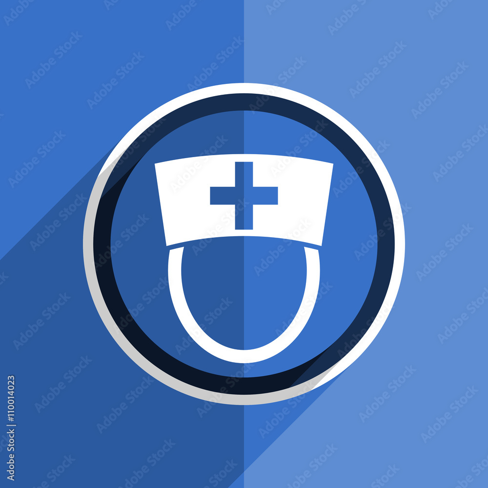 blue flat design nurse modern web icon blue flat design nurse modern web icon