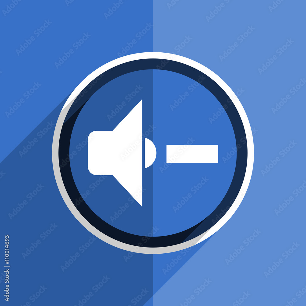 blue flat design speaker volume modern web icon blue flat design speaker volume modern web icon