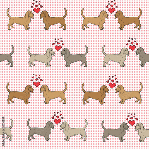 seamless love pattern with dogs