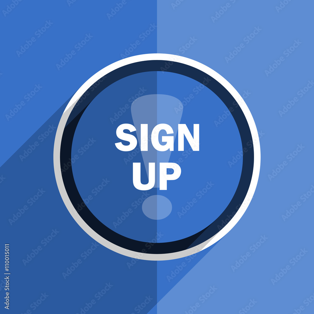 blue flat design sign up modern web icon blue flat design sign up modern web icon