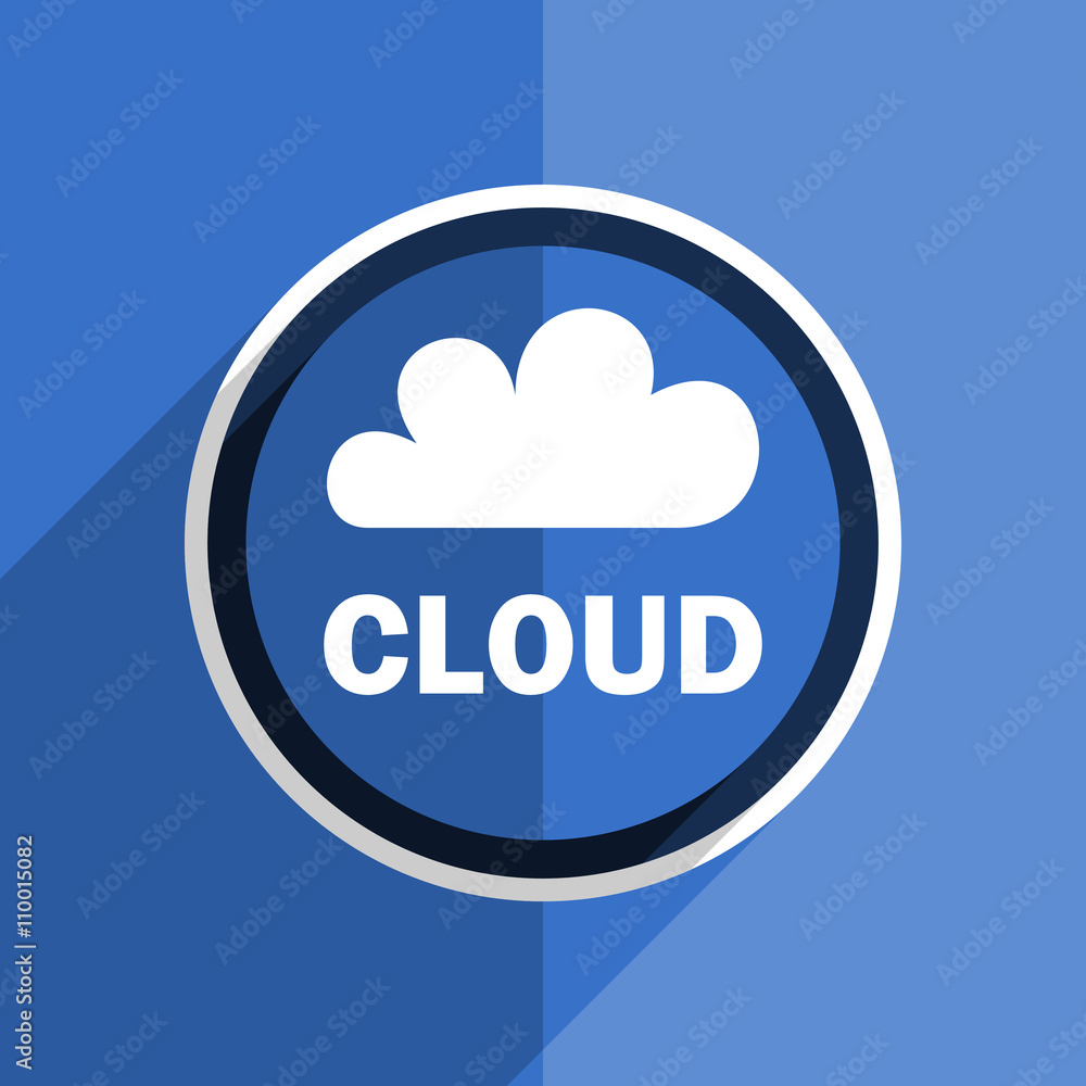 blue flat design cloud modern web icon blue flat design cloud modern web icon
